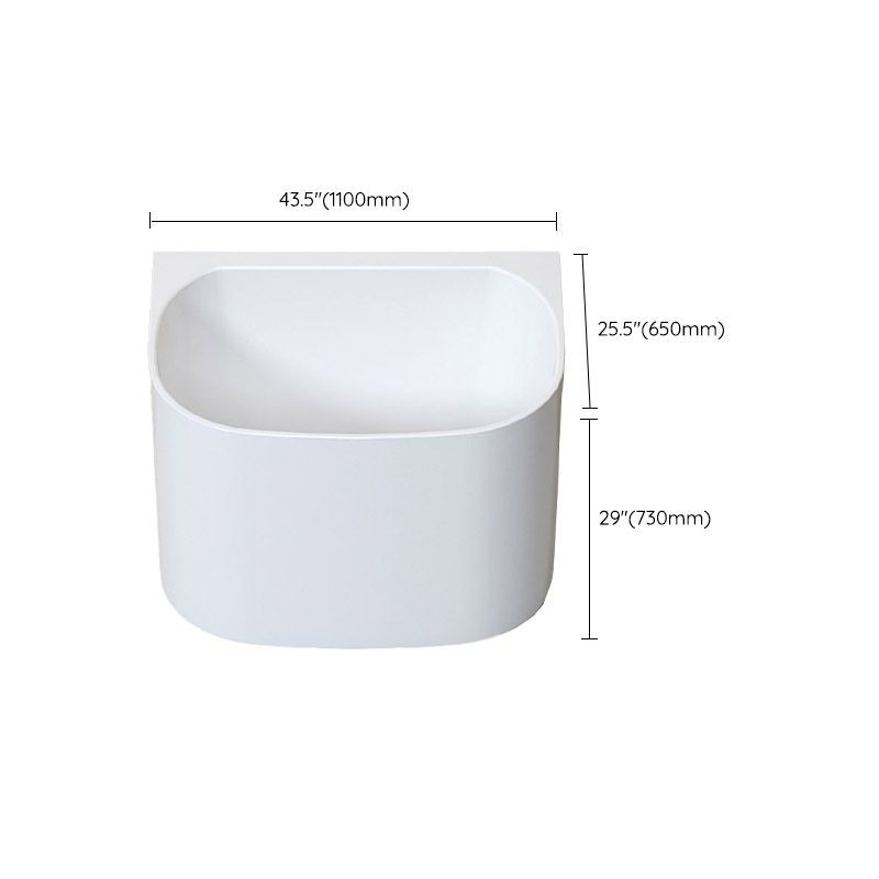 Modern Corner White Acrylic Bathtub Back to Wall with Drain Bath Tub