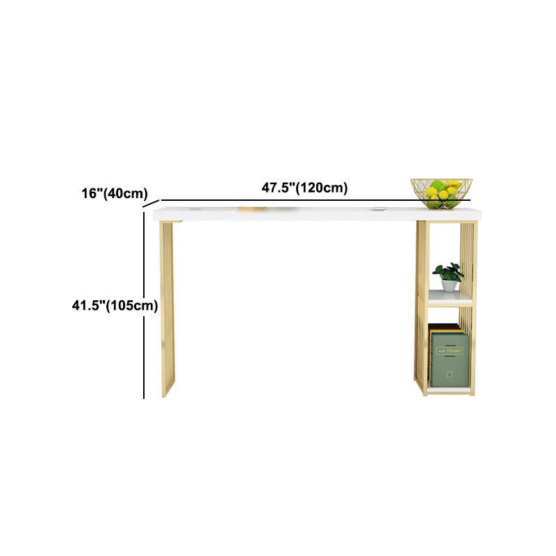 Glam 1/2/3 Pieces Bar Table Set Rectangle Bar Table with High Metal Stools for Home