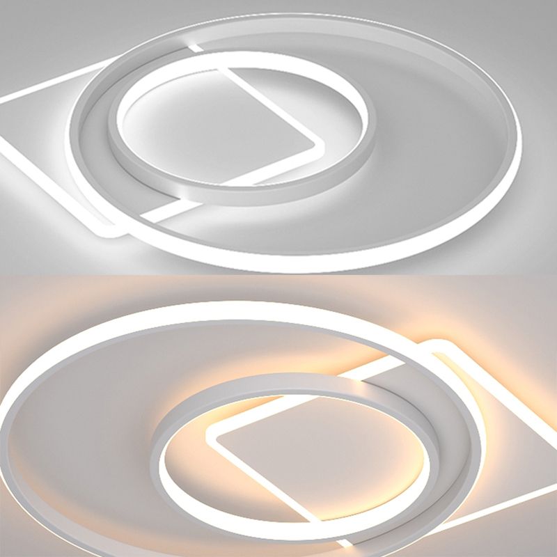 Lámpara de techo moderna geométrica con luz empotrada LED para sala de estar de hierro forjado