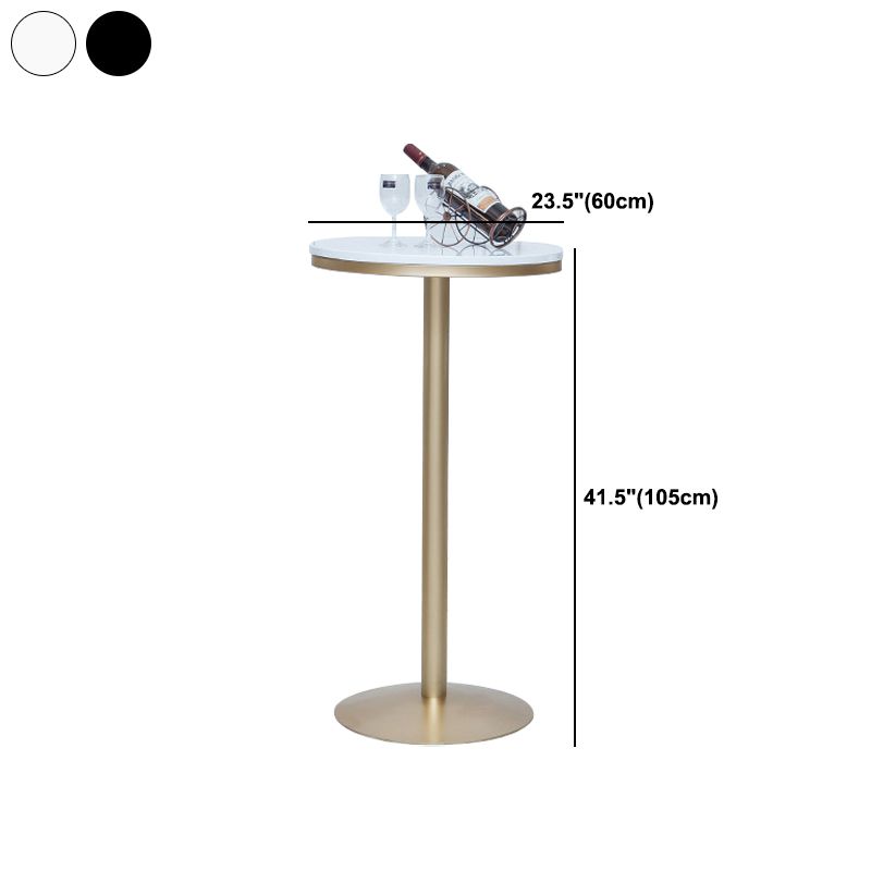 Bar Height Pub Table Glam Metal Pedestal Bar Table for Indoor