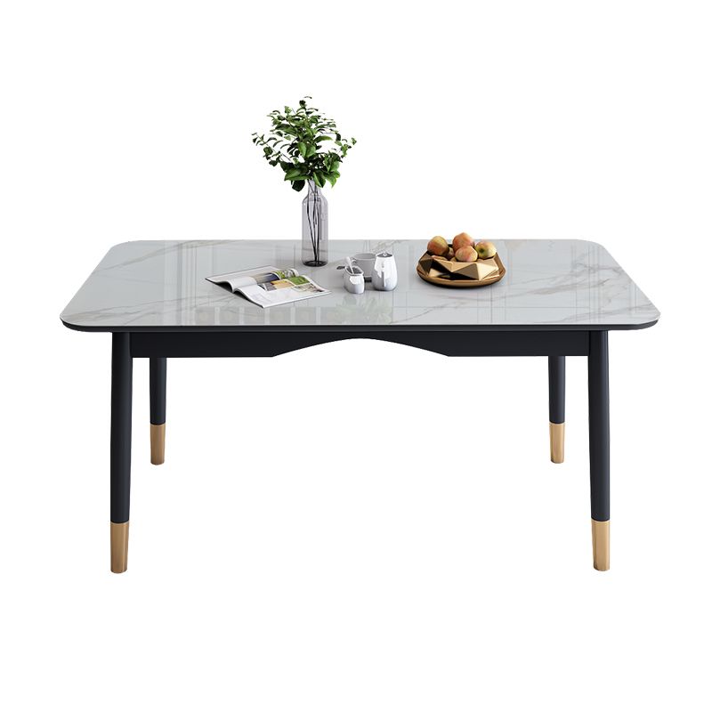 Dining Room Set Modern with Sintered Stone Dining Table and Cushion Chairs