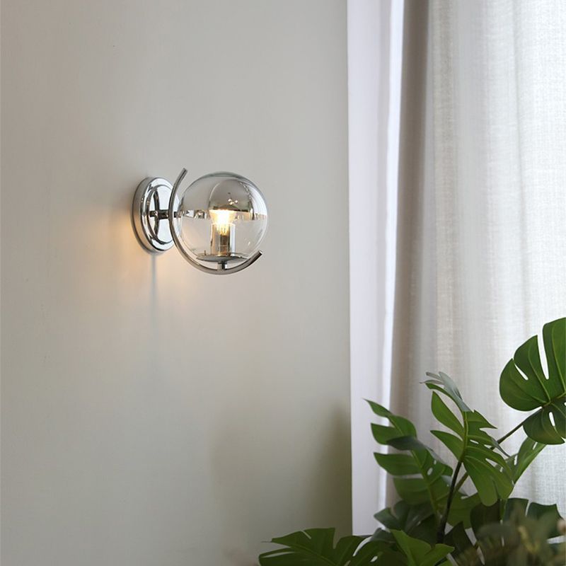 Simple Shape Wall Light Fixture Modern Glass Wall Light Fixtures in Gray