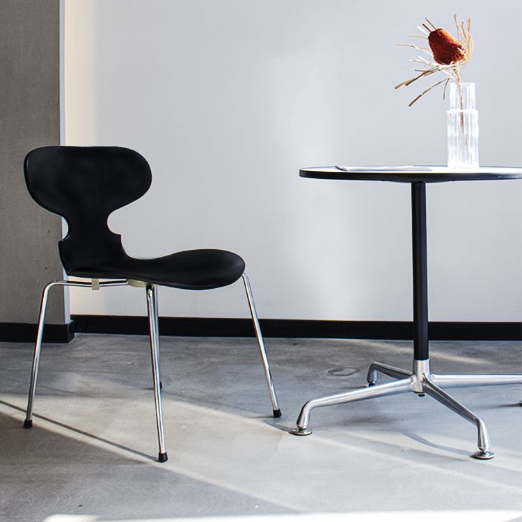 Stackable Armless Dining Chairs Contemporary Low Back Dining Side Chair