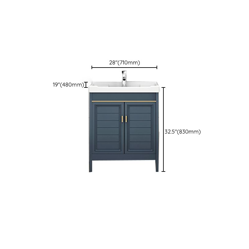 Glam Bathroom Vanity Ceramic Top with Faucet and Standalone Cabinet Vanity Set