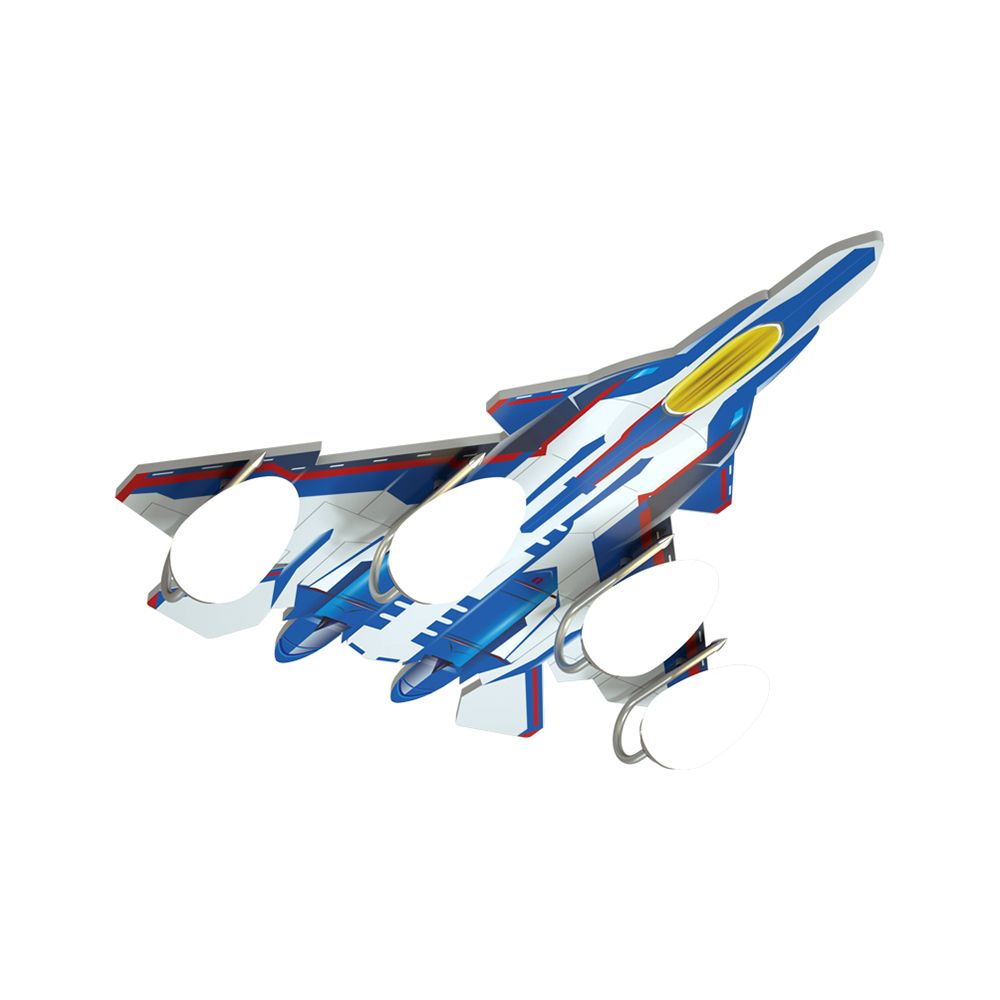 Acabado azul/verde Avión al ras del colgante Luz modernista 4 luces Lámpara de techo de plástico y ópalo para la habitación de los niños