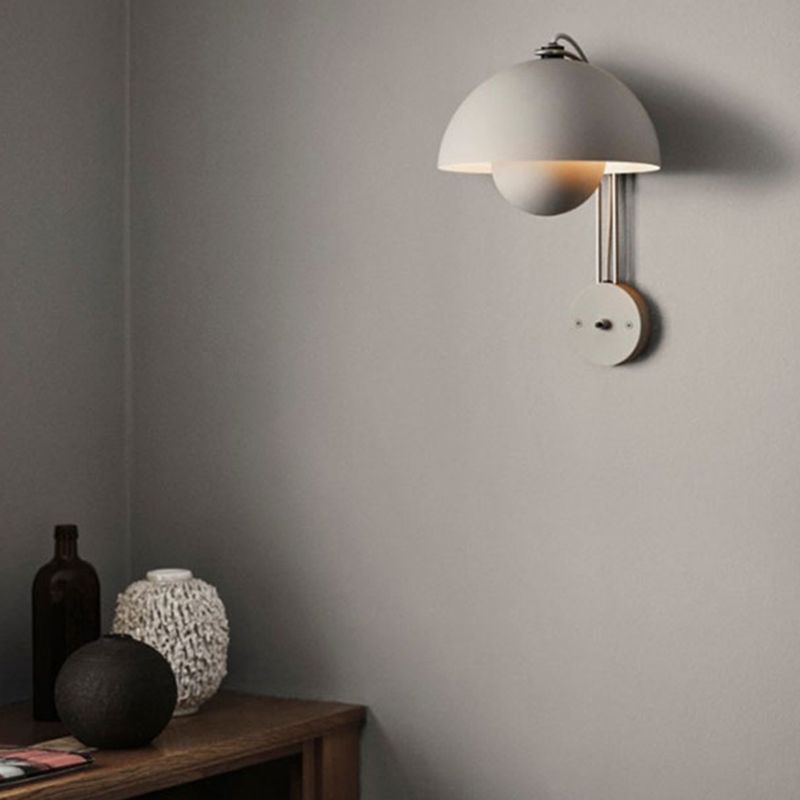 Steel Nordic Wall Lamp Dome Shade Wall Lighting Fixture in 4 Colors
