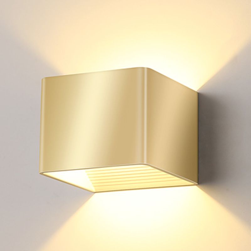 Metal Square Wall Sconces Contemporary Style 2 Lights Wall Washer Sconce