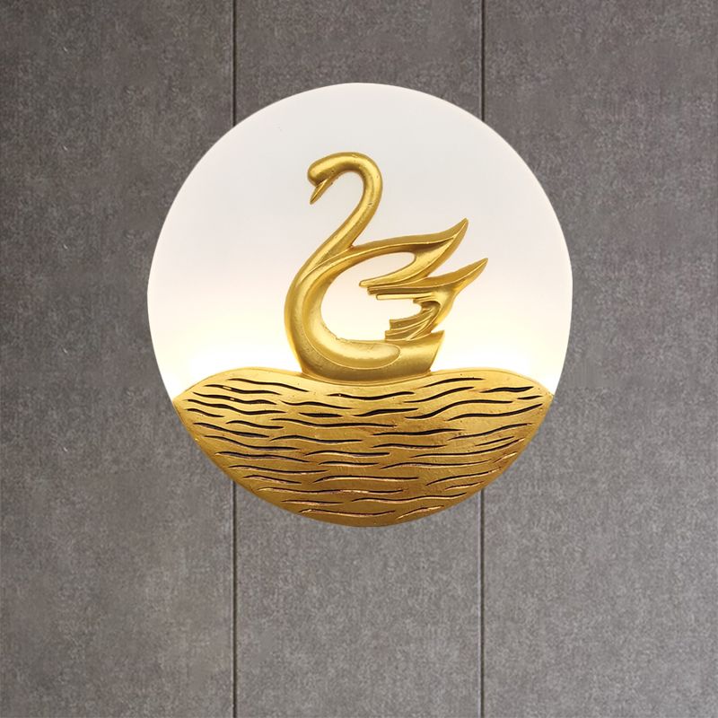Circular acrylique Swan Mur à motifs légers chinois LED Mur mural mural pour le couloir
