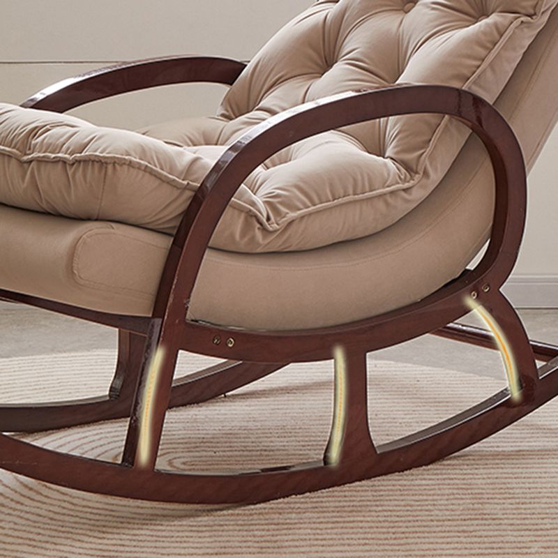 Living Room Rocking Chair Fabric Tufted Removable Cushions Solid Modern Rocking Chair