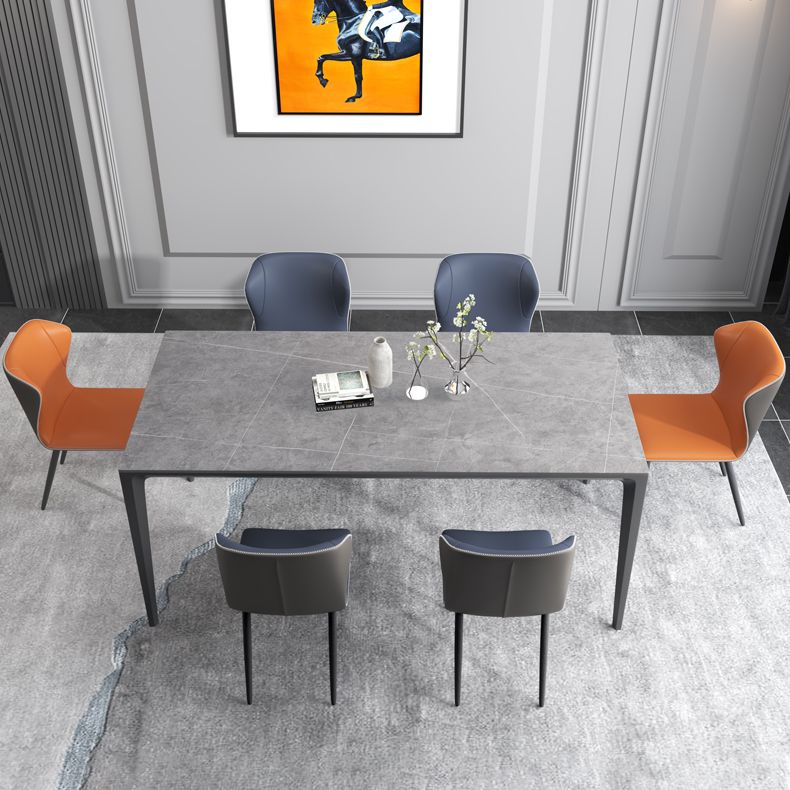 Minimalist Rectangle Shape Dining Table Standard Sintered Stone Top Dining Table for Kitchen