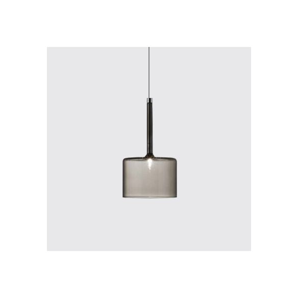 Nickle Zylindrisch/Trommel/lange Säule Suspension Anhänger Modernist 1 hellgrau/rot/orange Glas LED Hängende Leuchte