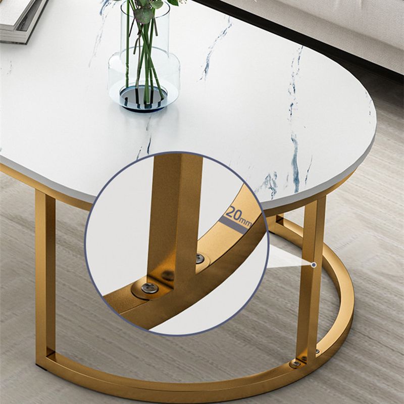 Solid Wood Coffee Table Round Minimalist Coffee Table for Living Room