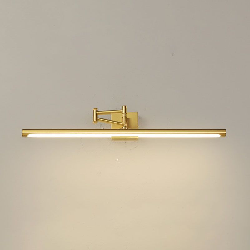 Gold lineare LED -Wandlampe im modernen kreativen Kupfer -Verstellbarleuchten mit Acrylschatten