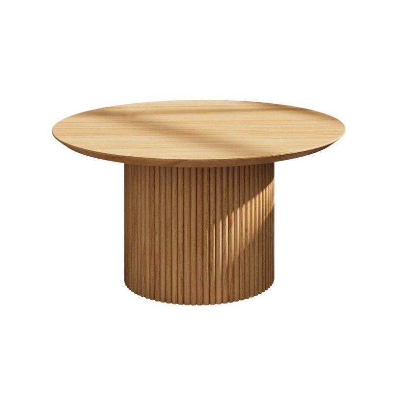 16.5" Tall Pedestal End Table Ashwood/Pine Round Side End Table
