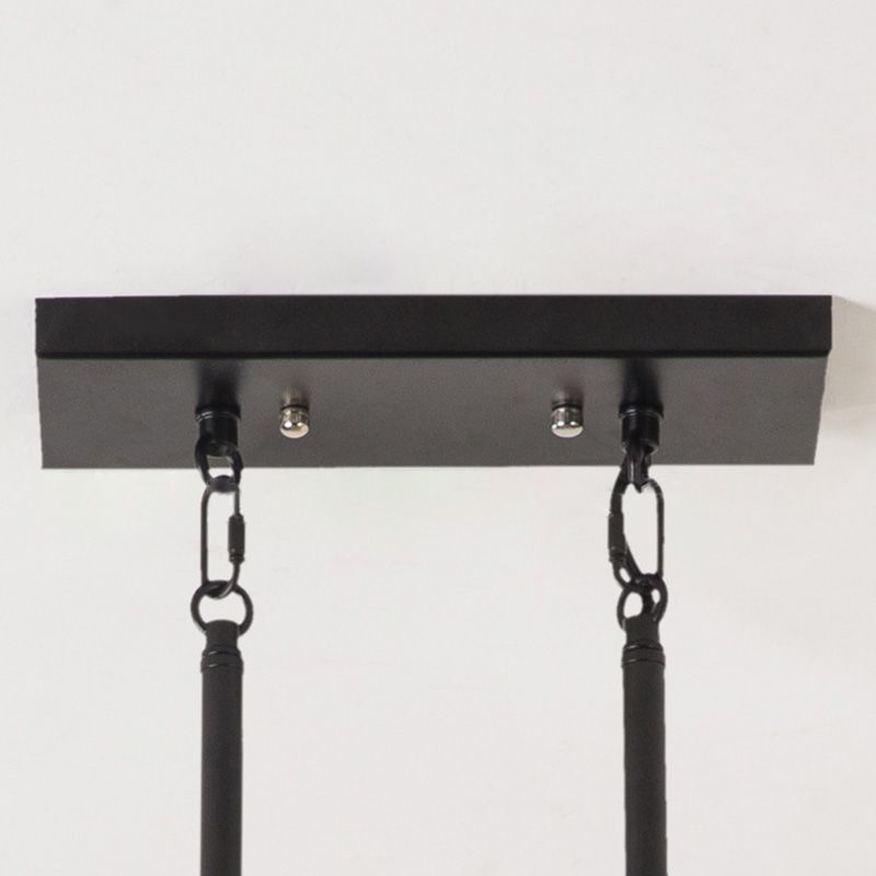 Rectangle Over Island Lighting Wooden Retro Industrial Style Hanging Island Lights for Restaurant