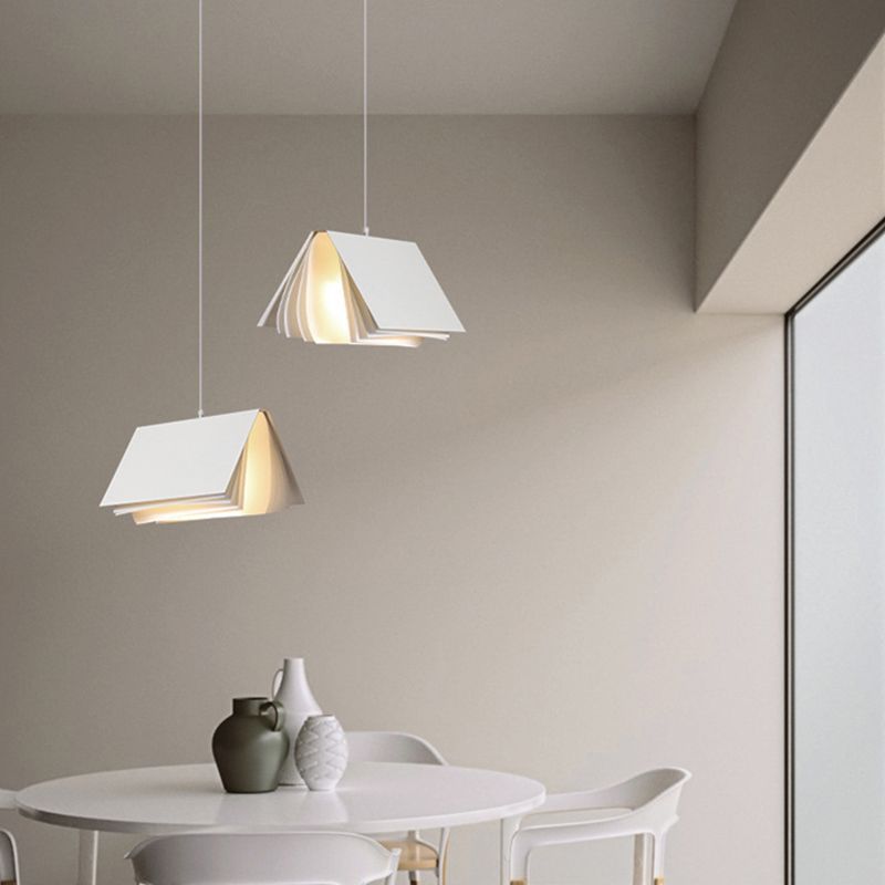 Book Shape Hanging Pendant Light Macaron Fabric Pendant Light Fixtures for Library