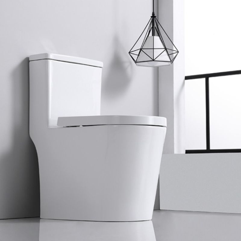 Contemporary Skirted Toilet Bowl One Piece Flush Toilet with Seat
