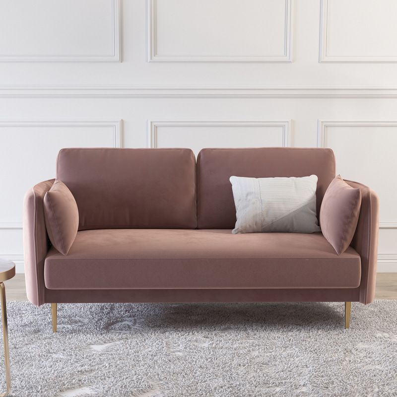 Mid-Century Modern Square Arm Sofa 32.2-In High Cushions Slipcovered Sofa