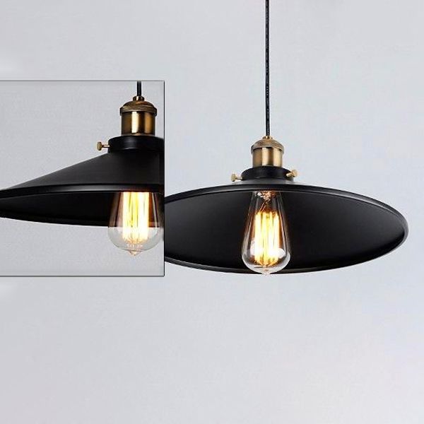 Metal Industrial Pendant Light 1-Light Cone Hanging Ceiling Light for Bar