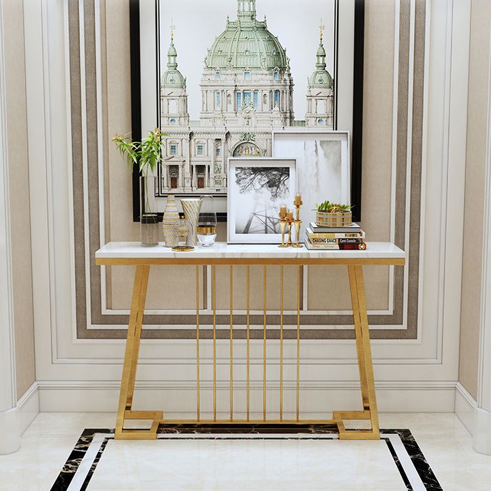 Modern Console Accent Table Antique Finish Sofa Console Table in Marble