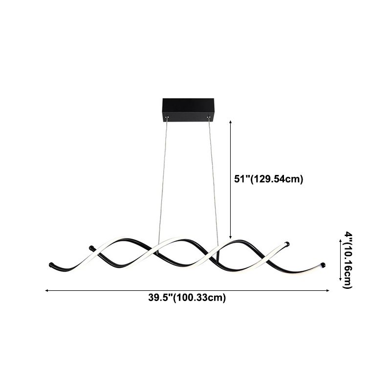 Modern Minimalist LED Island Light Froested Aluminium Linear Pendant Light with Silicone Shade