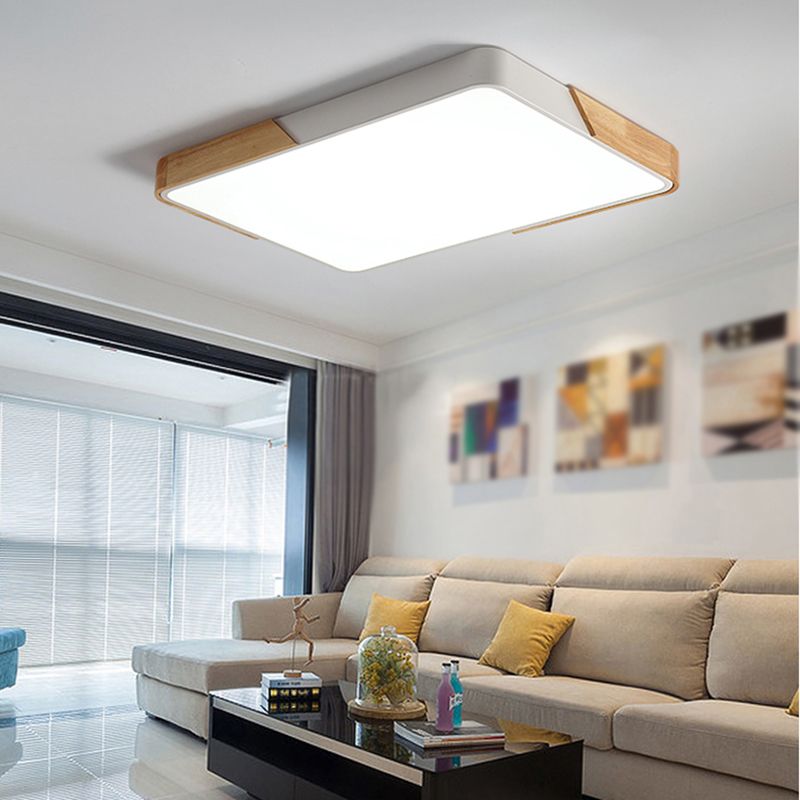 Geometry Shape LED Ceiling Lamp Macaroon Modern Simple Style Iron 1 Light Flush Mount for Study