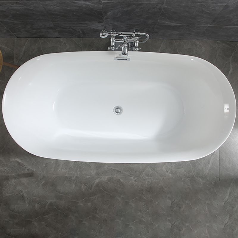 Bathroom Acrylic Oval Bathtub Soaking Tubs without Base in White