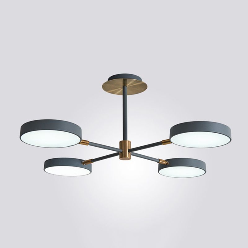 Branche de métal rotatif lampe à suspension de lampe à LED LED avec une teinte acrylique ronde