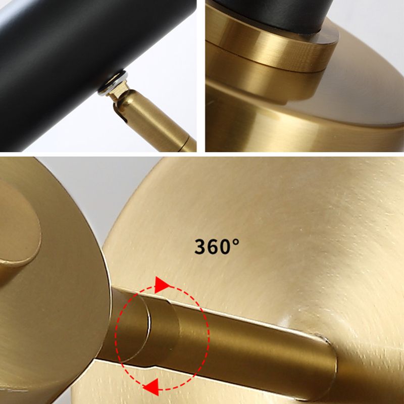 Postmoderne Small Wall Lampe métallique 1 tête de chevet de chevet.