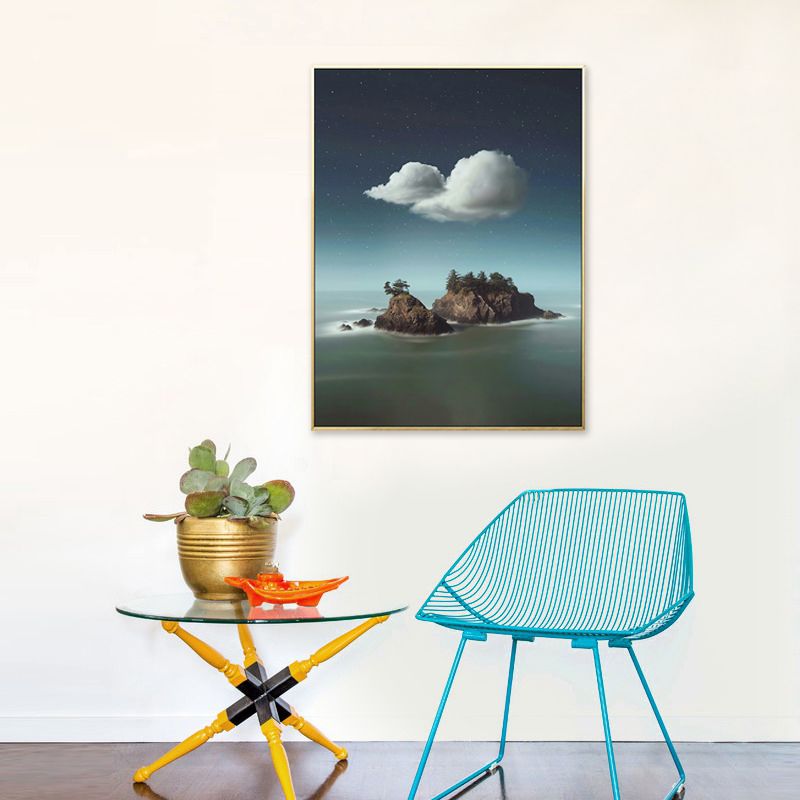 Cloud Landscape Canvas Nordic Novelty Scenery Print Wall Art in Pastel Color