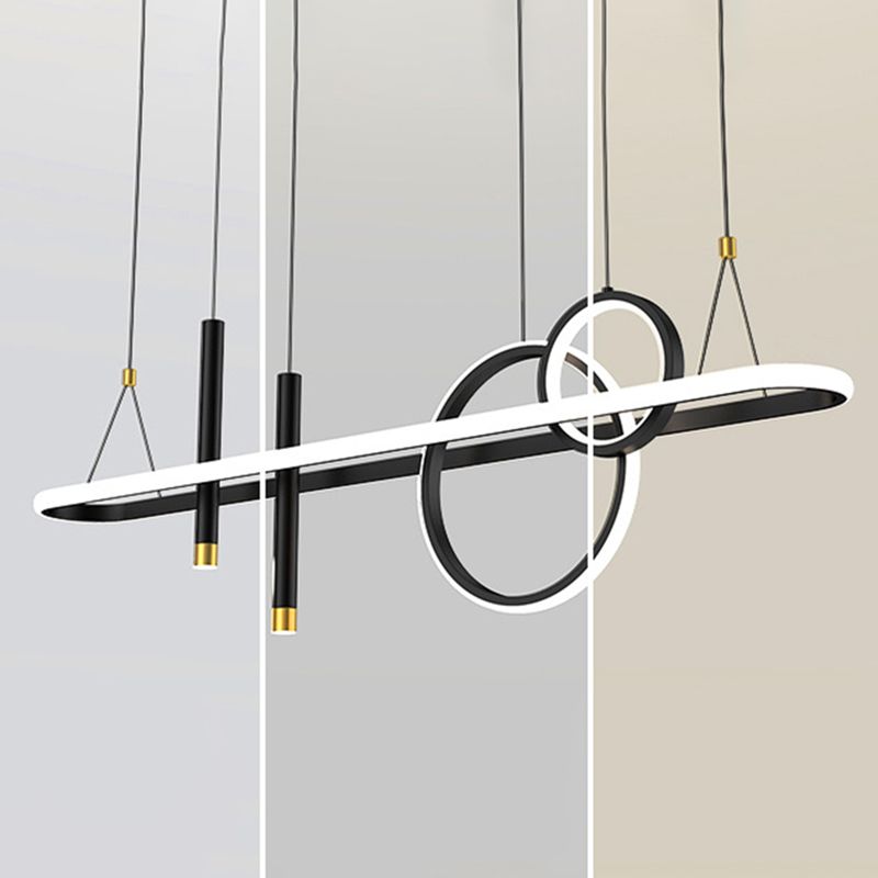 Modern Straight Bars Chandelier Lighting Fixtures Metal Chandelier Lamp