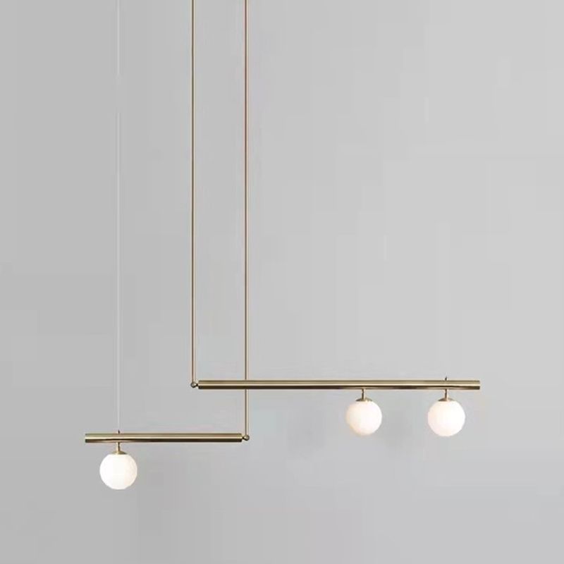 Sphere Island Lights Modernismus Glas Anhänger Licht in Gold für Esszimmer