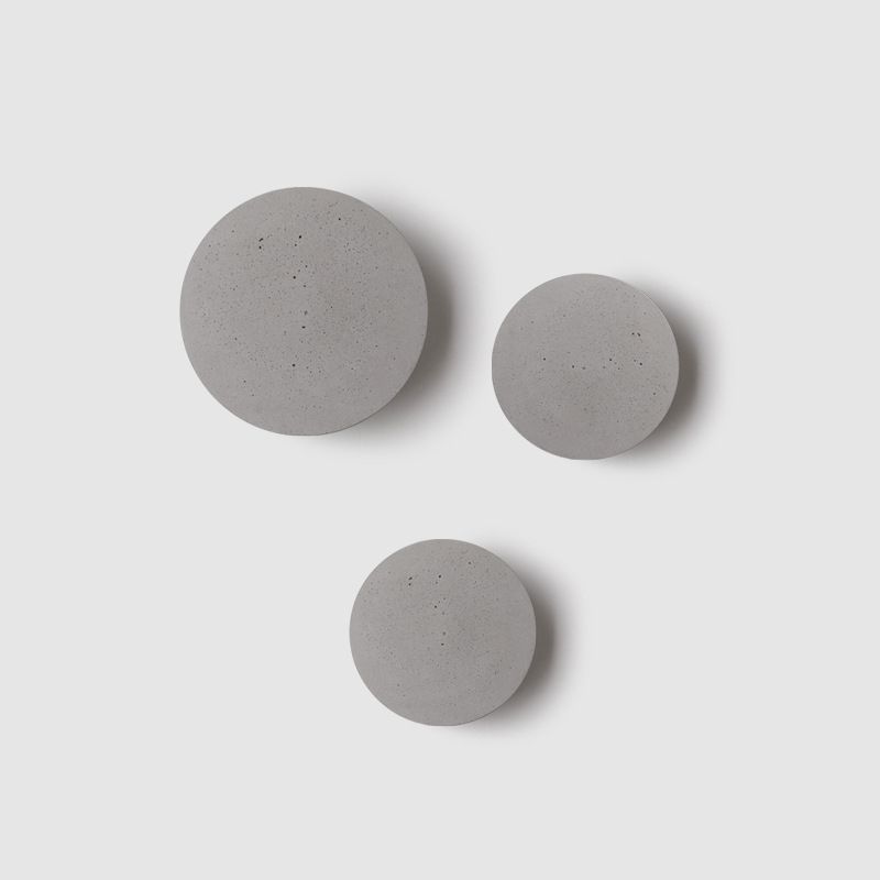 Luz de pared de cemento de estilo moderno aplique de pared redonda en gris para sala de estar