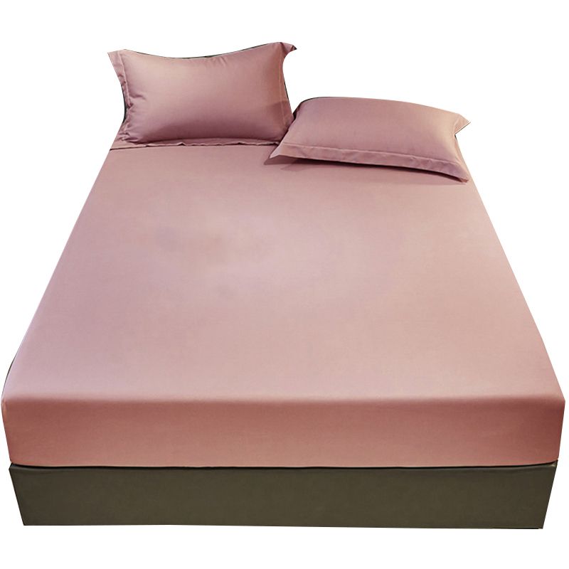 Plain Weave Sheet Solid Color Bed Sheet Breathable Cotton Fitted Sheet