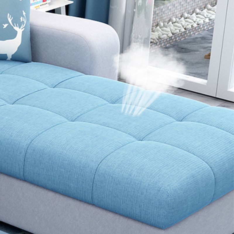 Sloped Arms Sectionals 106.3"D x 57"W High Back Sofa with Storage
