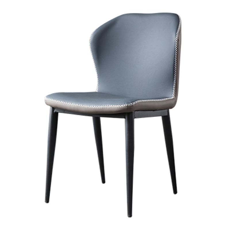 Wingback Side Chairs Faux Leather Kitchen Dining Armless Chairs