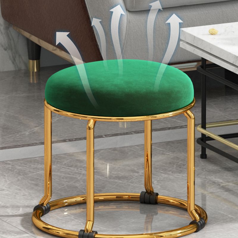 Standard Ottoman Fade Resistant Cotton Blend Glam Round Solid Color Ottoman