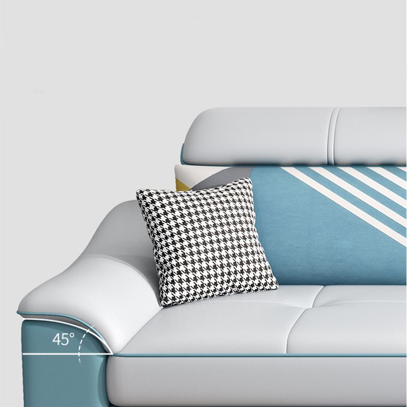 Faux Leather Removable Cushions Sloped Arms Sectionals with Storage and Wear-Resistant