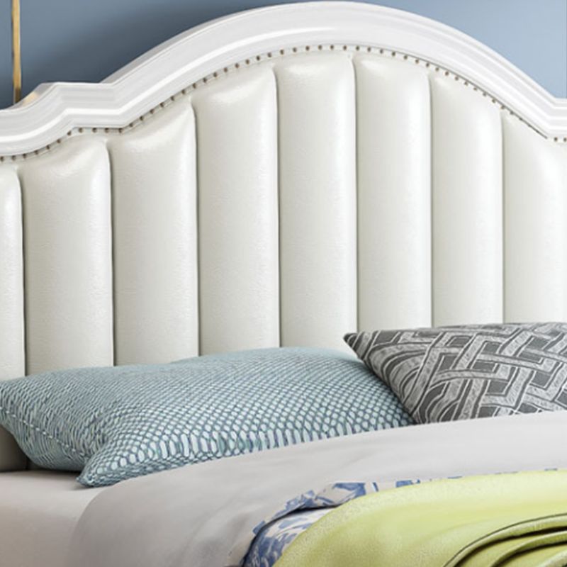 Glam Solid Wood Mattress Included with Headboard Arched Panel Bed
