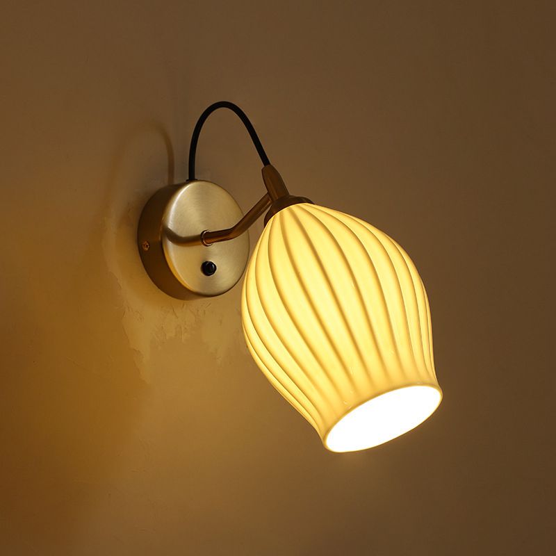 Industrial Wall Sconce Flower Shape Wall Light with Glass Shade for Living Room
