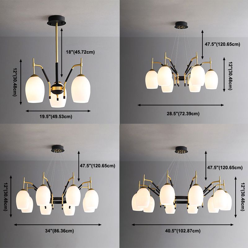 Wineglass Chandelier Light Fixture Vintage Glass Pendant Lighting for Restaurant