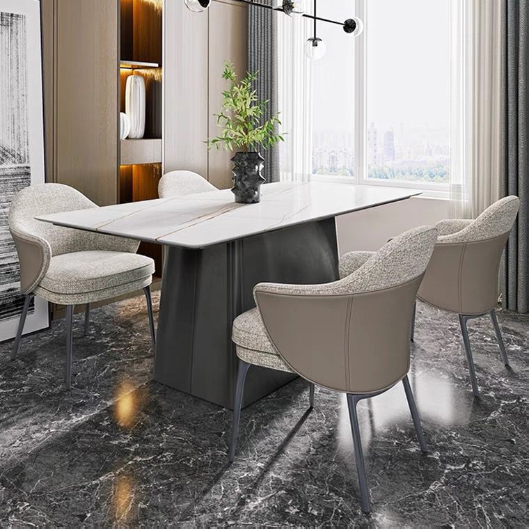 Contemporary Style Dining Chair Upholstered Dining Chair in Gray