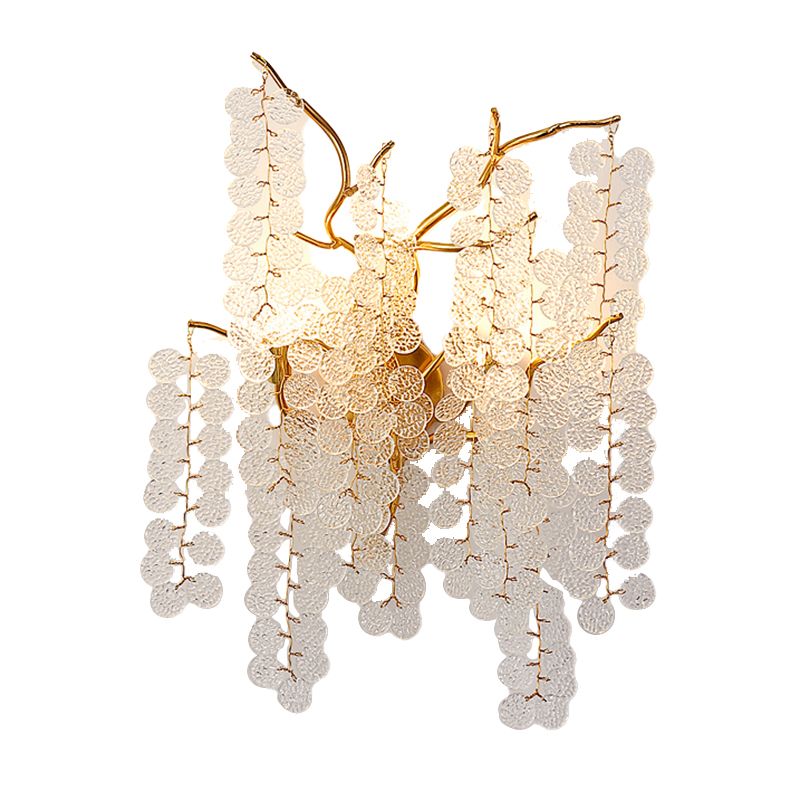 Glass Unique Shape Wall Lighting Modern Style 3 Lights Wall Light Sconce in Gold