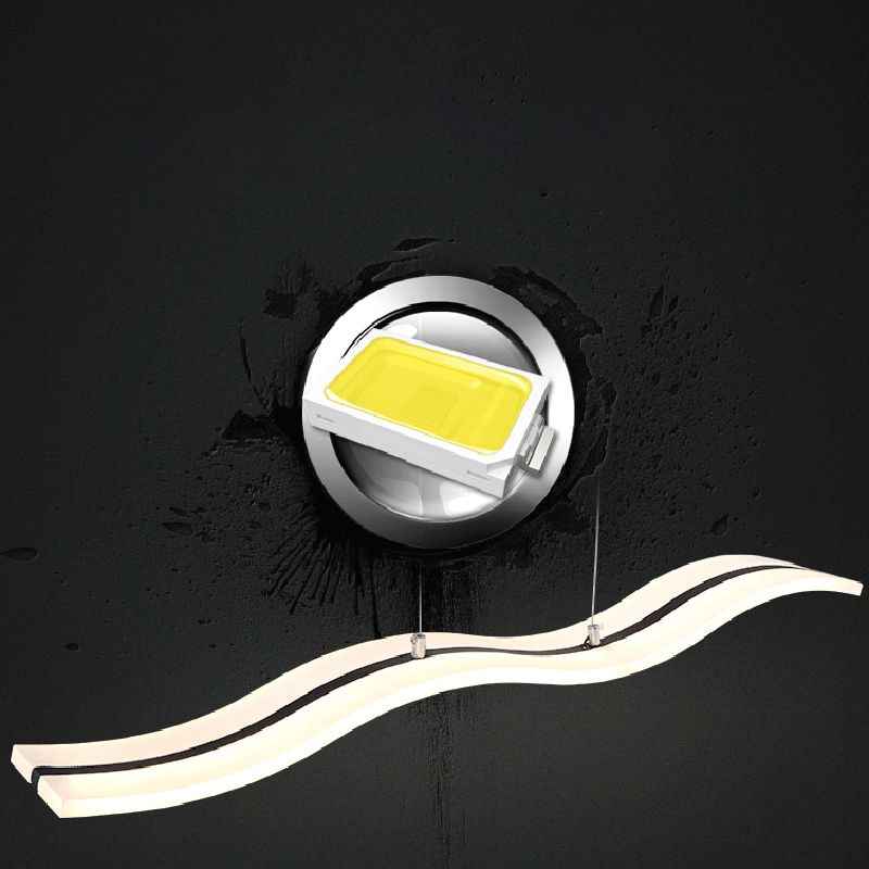 Acryl weiße LED-Insellicht im modernen präzisen Stil Edelstahl-Anhänger Licht für Esszimmer