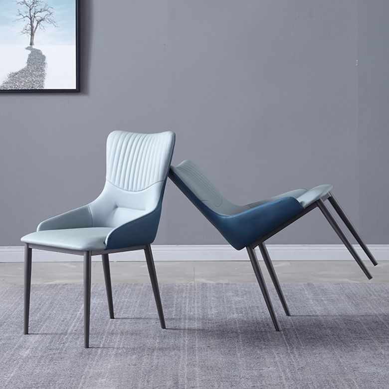 Contemporary Chair Armless Side Chairs for Kitchen with Metal Legs