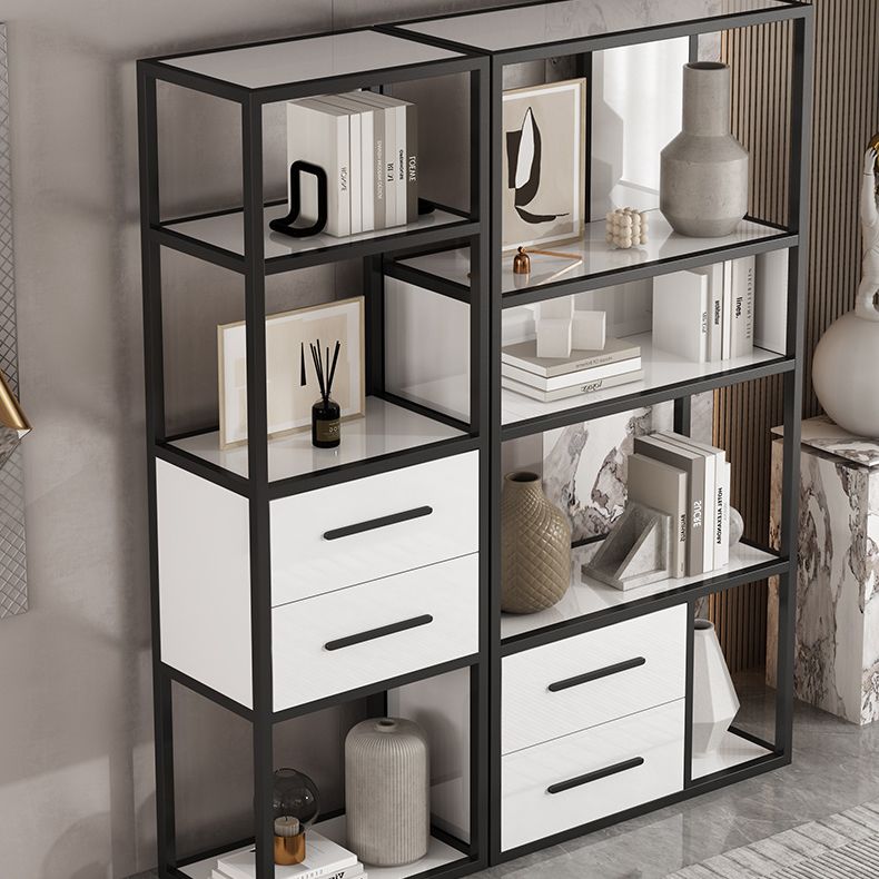 Glam Style Bookshelf Open Back Bookcase for Home Office and Study Room