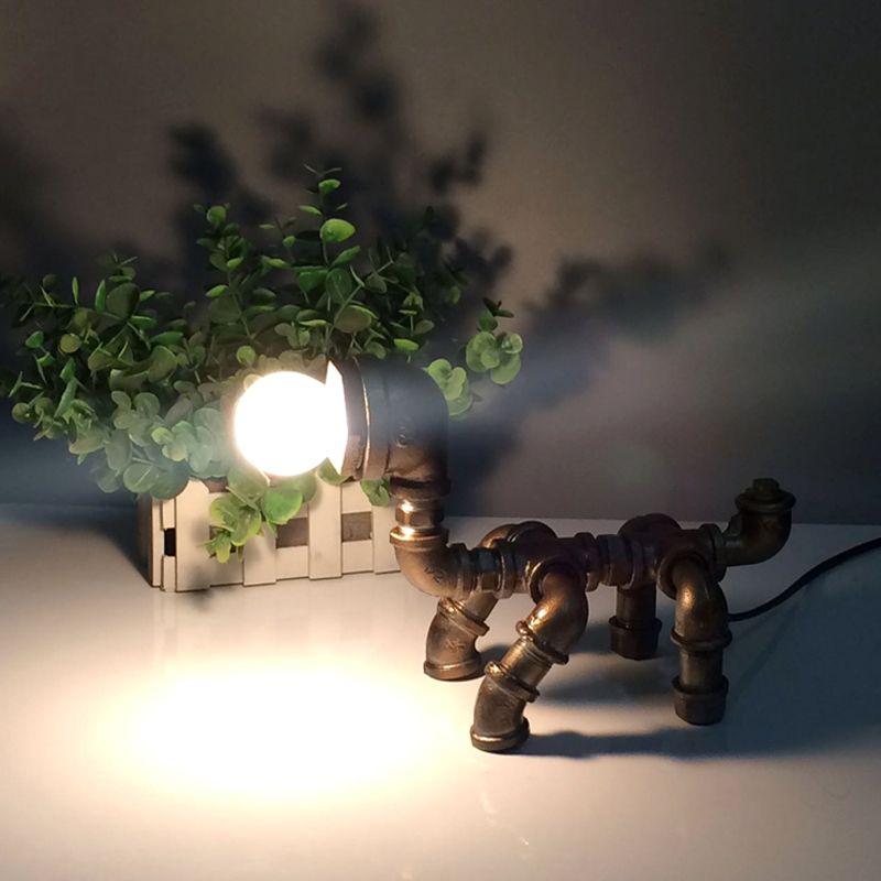 Robot Design Coffee Shop Table Light avec tuyau de plombe