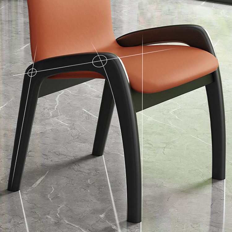 Silla de comedor de madera moderna, sillas laterales tapizadas sin brazos para restaurante (juego de 2)