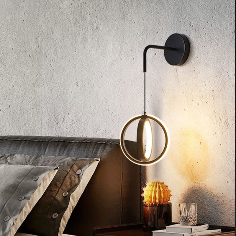 2-Lights Metal Geometric Wall Light Modern Hanging Wall Sconce for Bedroom