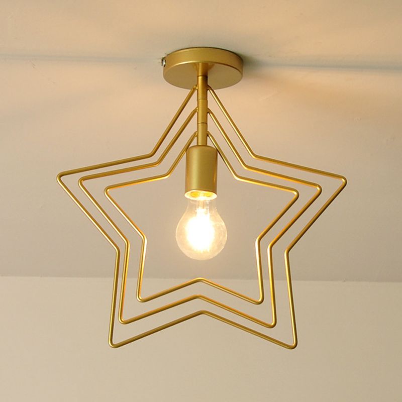 Star Shape Ceiling Light Metal Ceiling Mount Light for Living Room